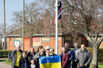 Local Conservative volunteers with the Ukraine flag